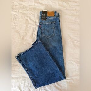 Levi's Ribcage Wide Leg Mid-Blue Jeans Size 28 NWT